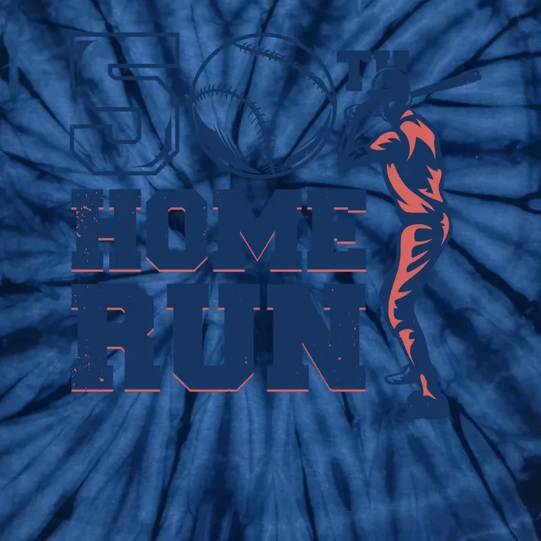 50th Home Run Baseball Birthday Gift Tie-Dye T-Shirt