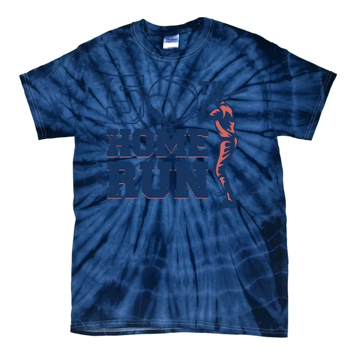 50th Home Run Baseball Birthday Gift Tie-Dye T-Shirt