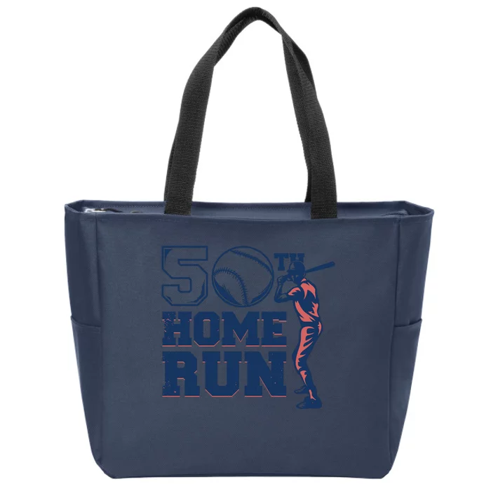 50th Home Run Baseball Birthday Gift Zip Tote Bag