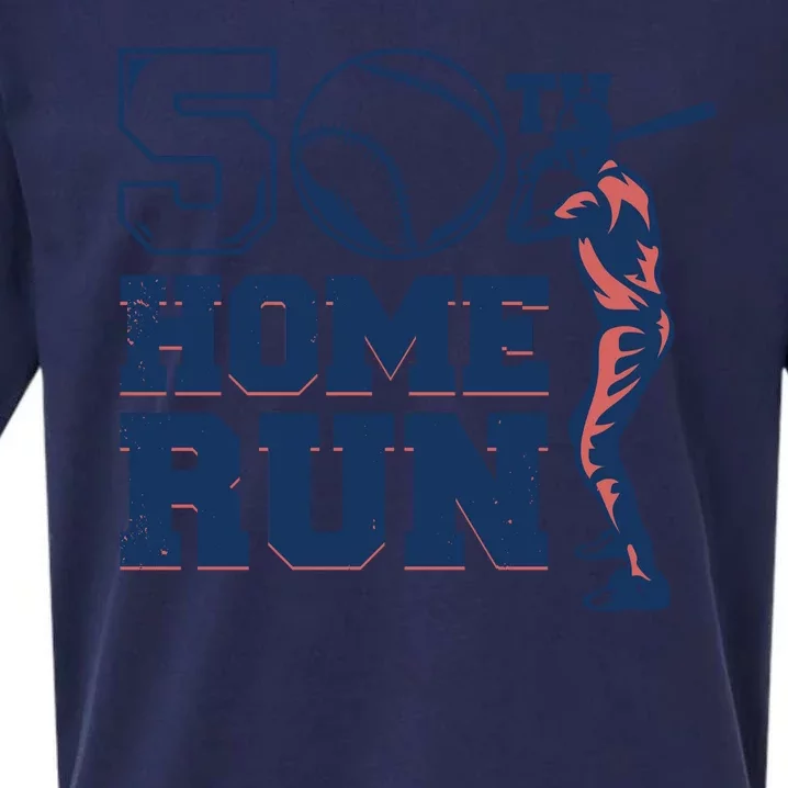 50th Home Run Baseball Birthday Gift Sueded Cloud Jersey T-Shirt