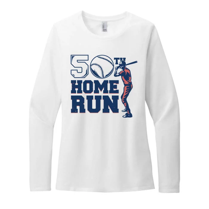 50th Home Run Baseball Birthday Gift Womens CVC Long Sleeve Shirt