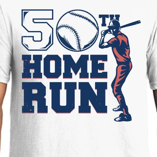 50th Home Run Baseball Birthday Gift Pajama Set