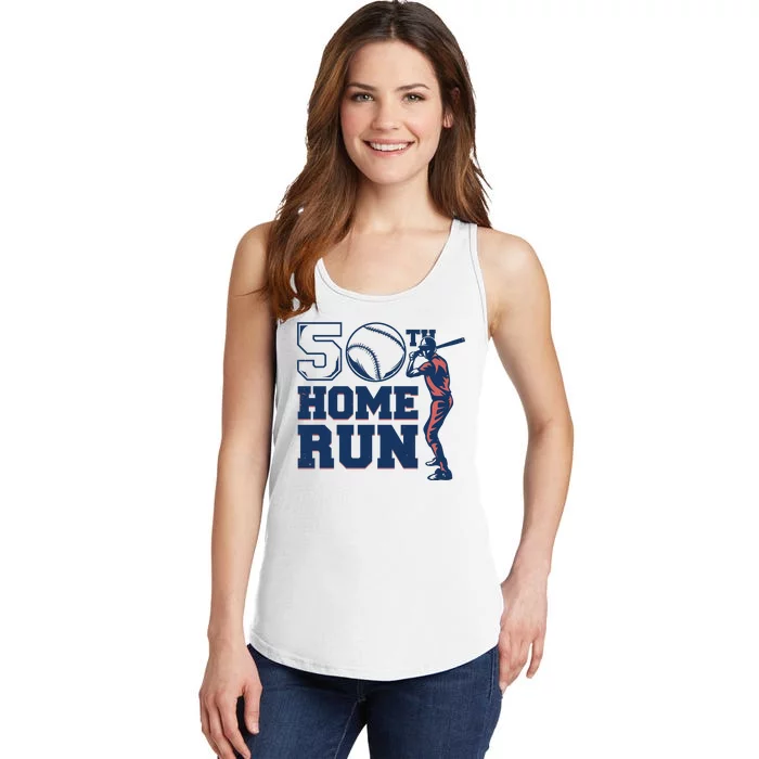 50th Home Run Baseball Birthday Gift Ladies Essential Tank