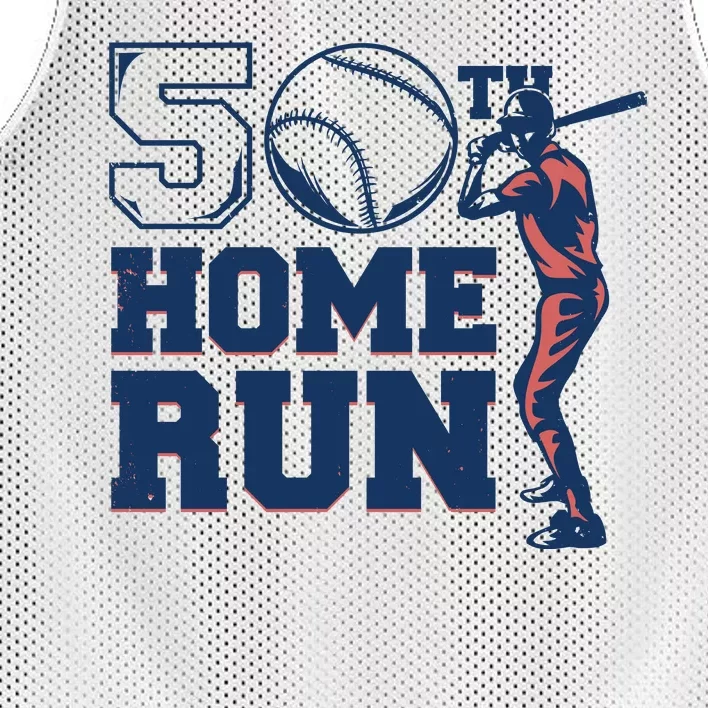 50th Home Run Baseball Birthday Gift Mesh Reversible Basketball Jersey Tank