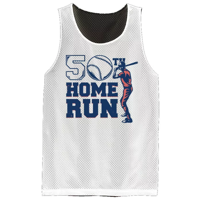 50th Home Run Baseball Birthday Gift Mesh Reversible Basketball Jersey Tank