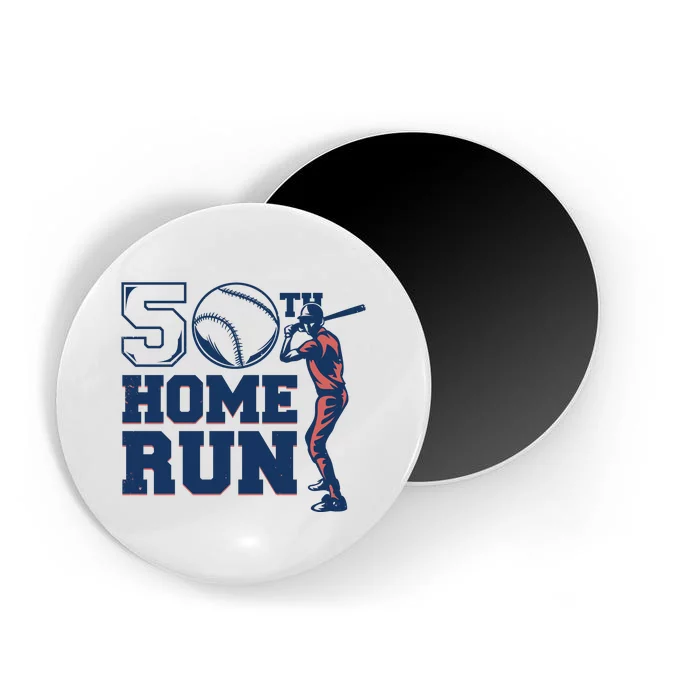 50th Home Run Baseball Birthday Gift Magnet