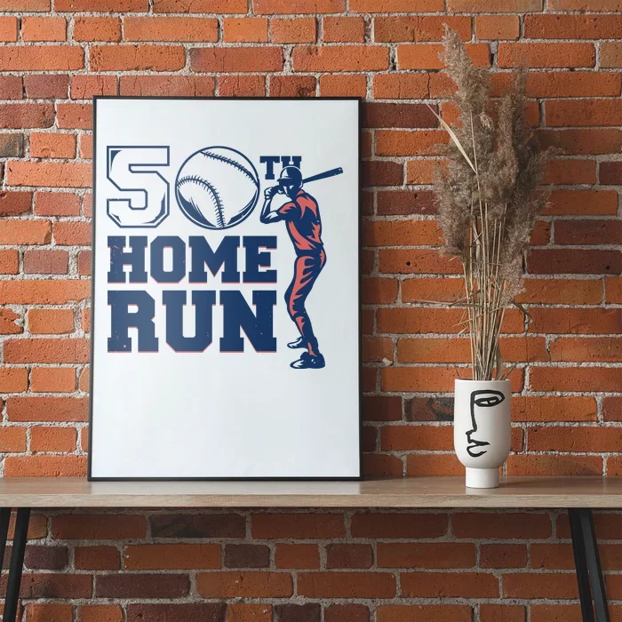 50th Home Run Baseball Birthday Gift Poster