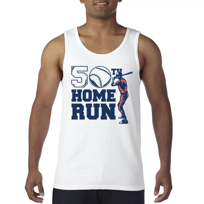 50th Home Run Baseball Birthday Gift Tank Top