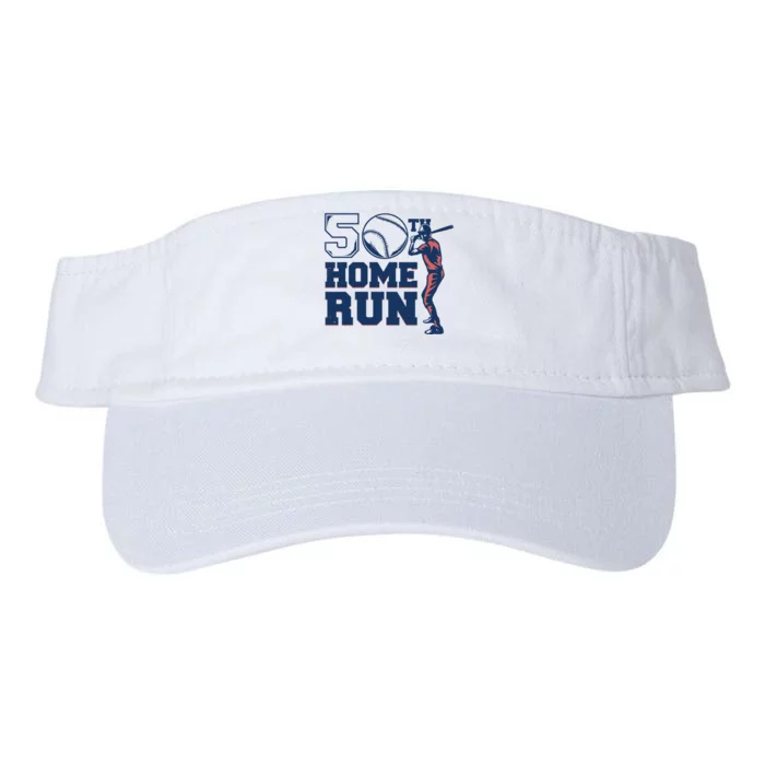 50th Home Run Baseball Birthday Gift Valucap Bio-Washed Visor