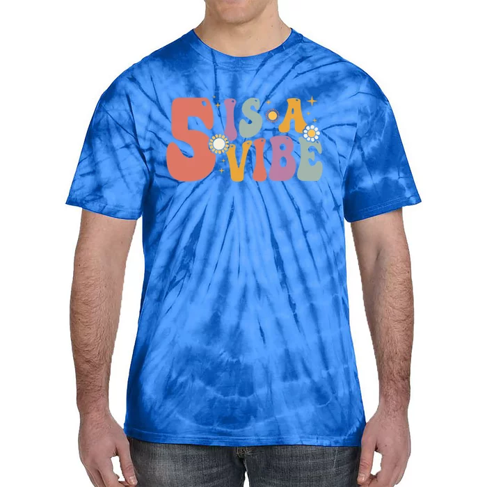 5 Is A Vibe 5Th Birthday Five Pink Boho Hippie Cute Gift Tie-Dye T-Shirt