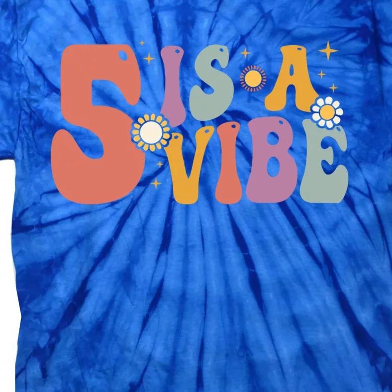 5 Is A Vibe 5Th Birthday Five Pink Boho Hippie Cute Gift Tie-Dye T-Shirt