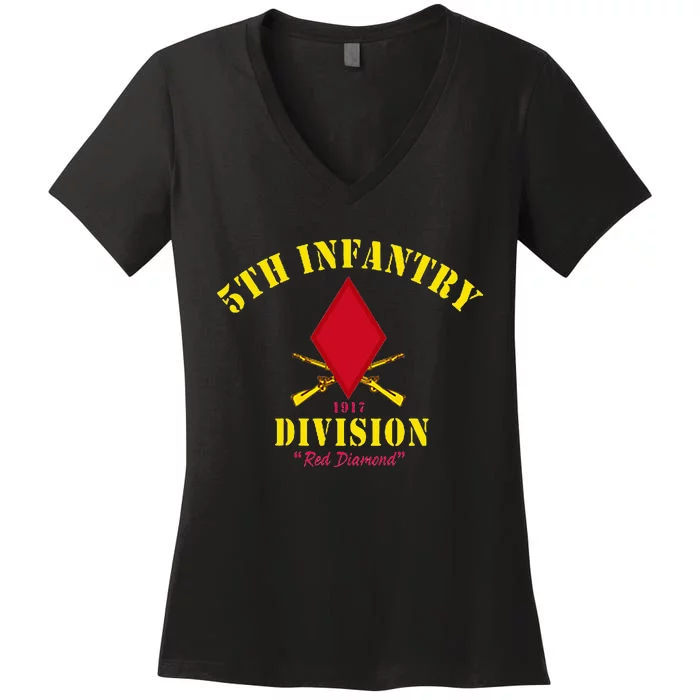 5th Infantry Division Veterans Day Women's V-Neck T-Shirt