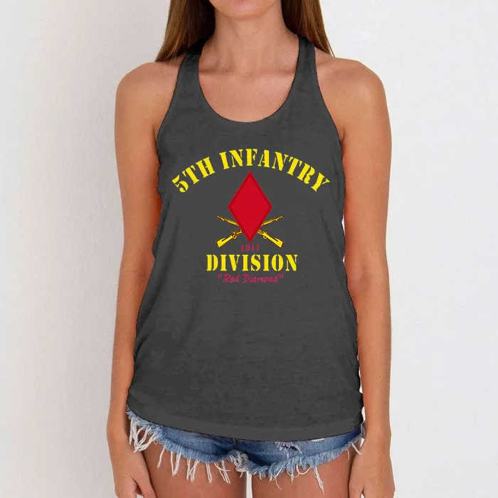 5th Infantry Division Veterans Day Women's Knotted Racerback Tank