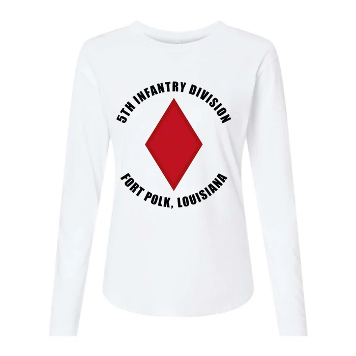 5th Infantry Division Fort Polk Louisiana Emblem Veteran Womens Cotton Relaxed Long Sleeve T-Shirt