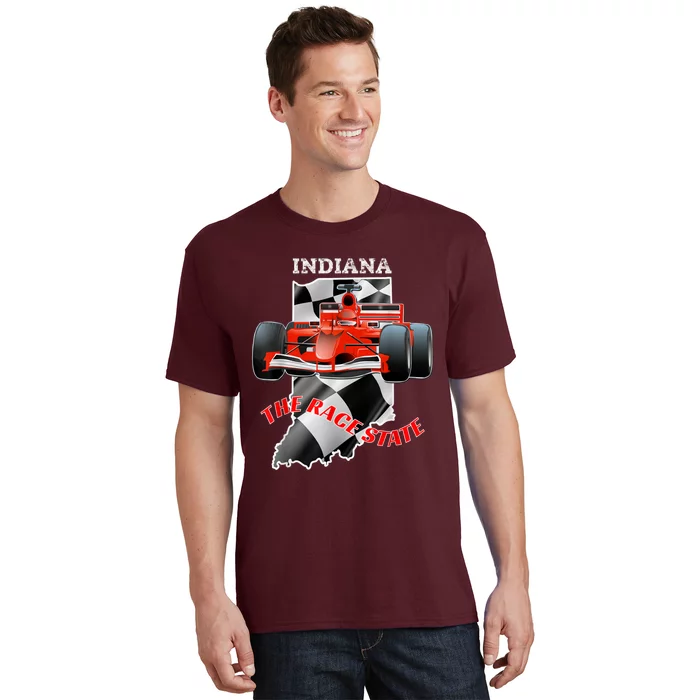 500 Indianapolis Indiana The Race State Checkered Flag T-Shirt