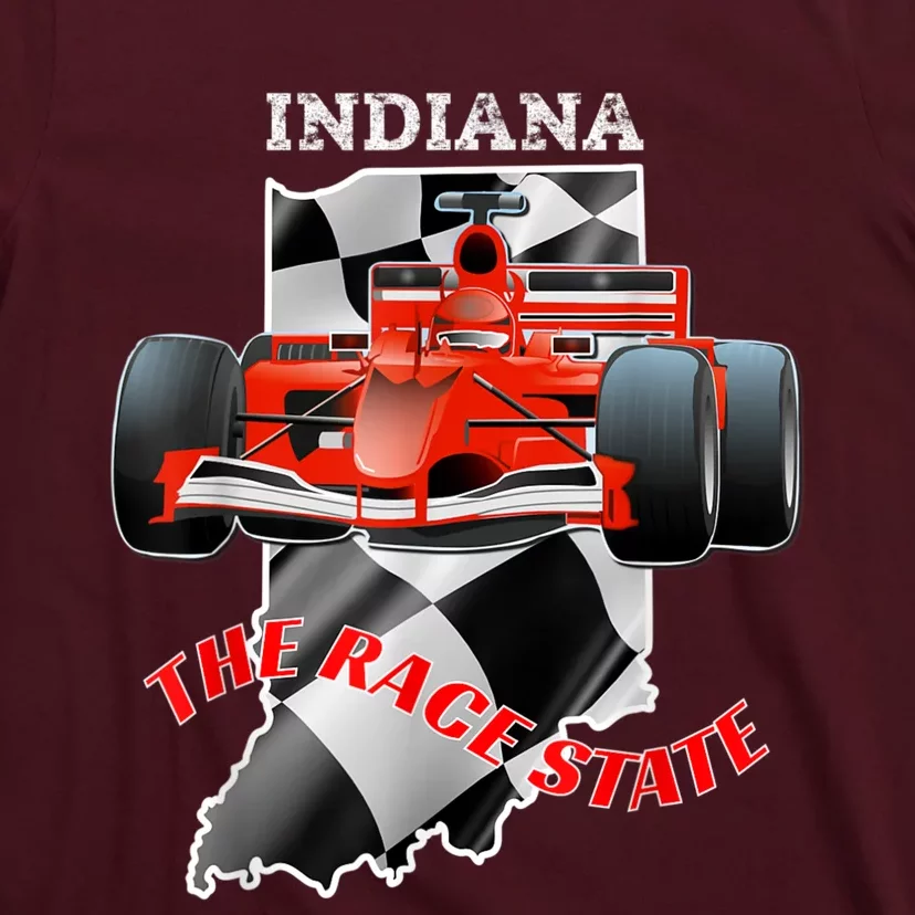 500 Indianapolis Indiana The Race State Checkered Flag T-Shirt