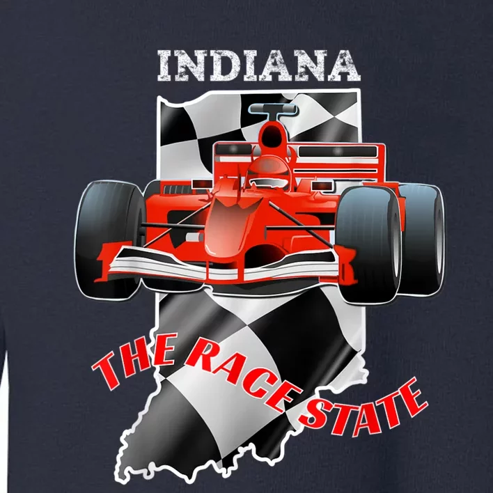 500 Indianapolis Indiana The Race State Checkered Flag Toddler Sweatshirt