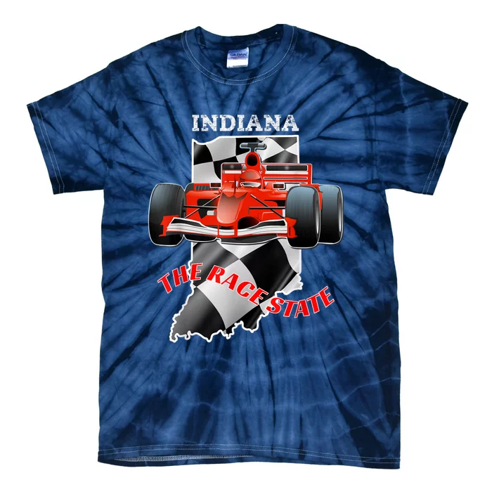 500 Indianapolis Indiana The Race State Checkered Flag Tie-Dye T-Shirt