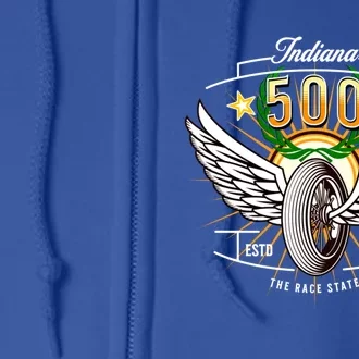 500 Indianapolis Indiana The Race State Winged Tyre Winners Great Gift Full Zip Hoodie