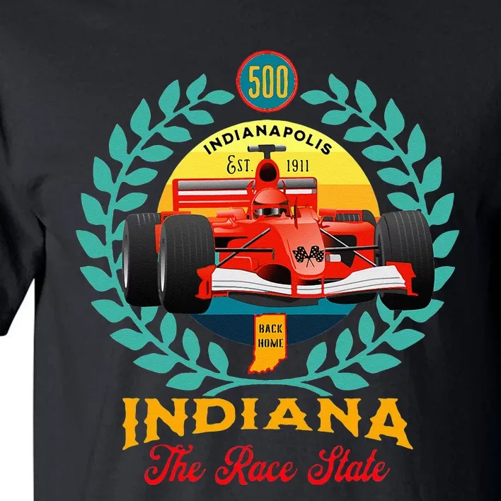 500 Indianapolis Indiana The Race State Checkered Flag Tall T-Shirt