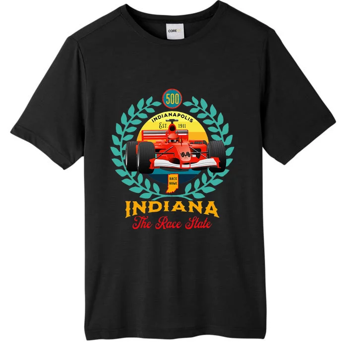 500 Indianapolis Indiana The Race State Checkered Flag ChromaSoft Performance T-Shirt