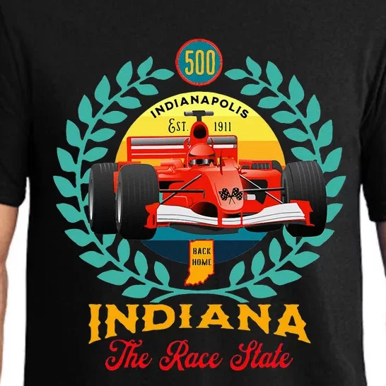 500 Indianapolis Indiana The Race State Checkered Flag Pajama Set