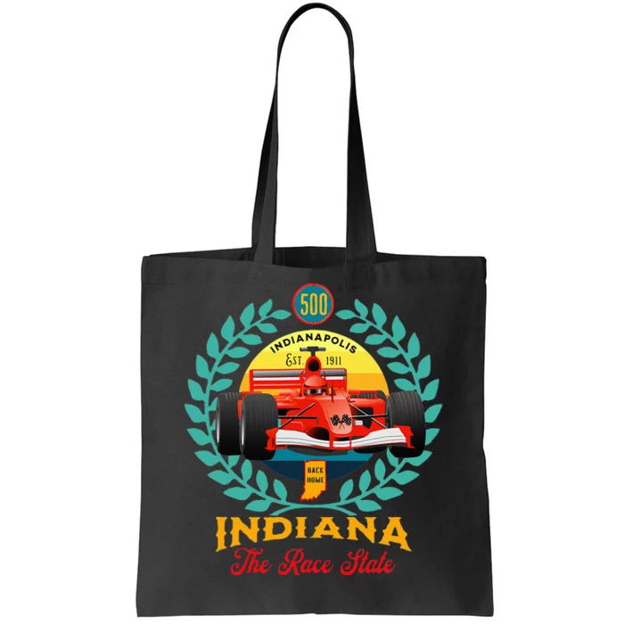 500 Indianapolis Indiana The Race State Checkered Flag Tote Bag