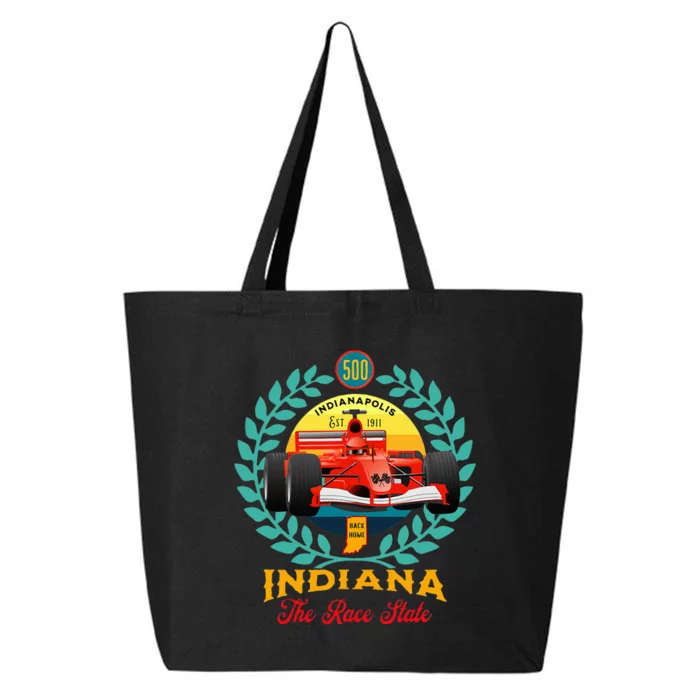 500 Indianapolis Indiana The Race State Checkered Flag 25L Jumbo Tote