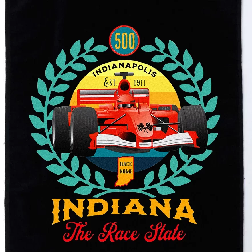 500 Indianapolis Indiana The Race State Checkered Flag Platinum Collection Golf Towel