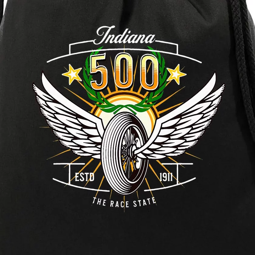 500 Indianapolis Indiana The Race State Winged Tyre Winners Drawstring Bag