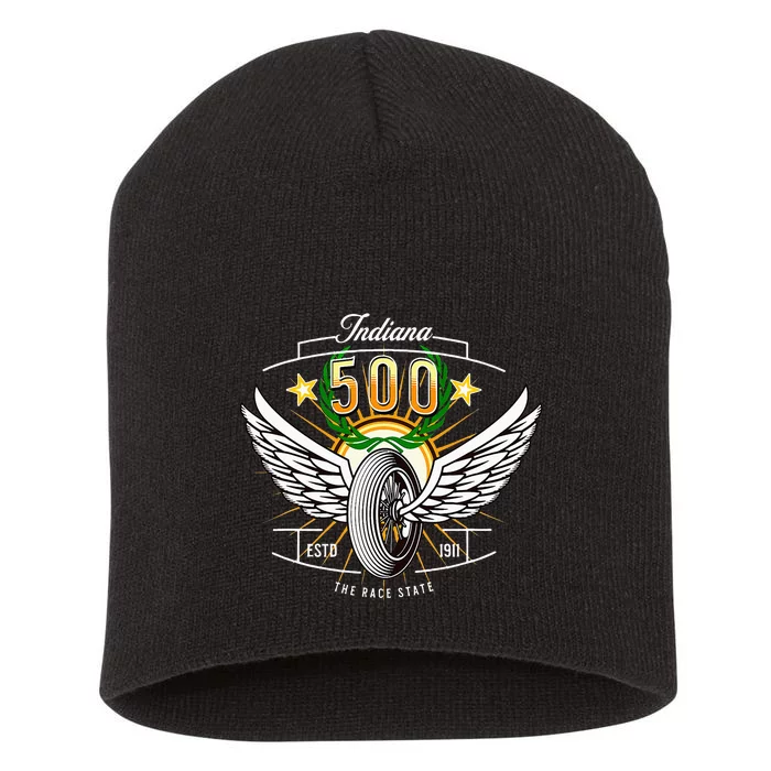 500 Indianapolis Indiana The Race State Winged Tyre Winners Short Acrylic Beanie