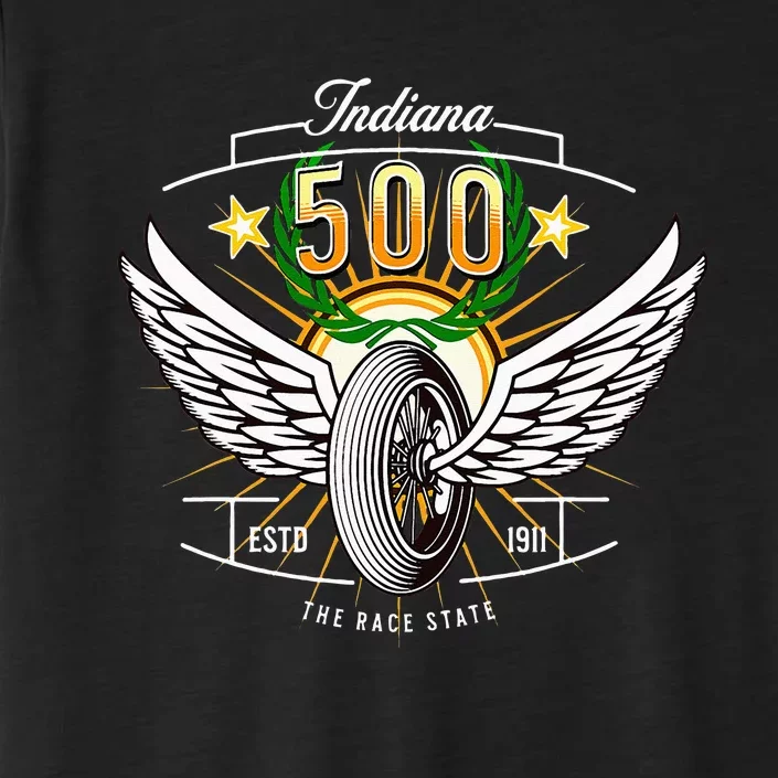 500 Indianapolis Indiana The Race State Winged Tyre Winners ChromaSoft Performance T-Shirt