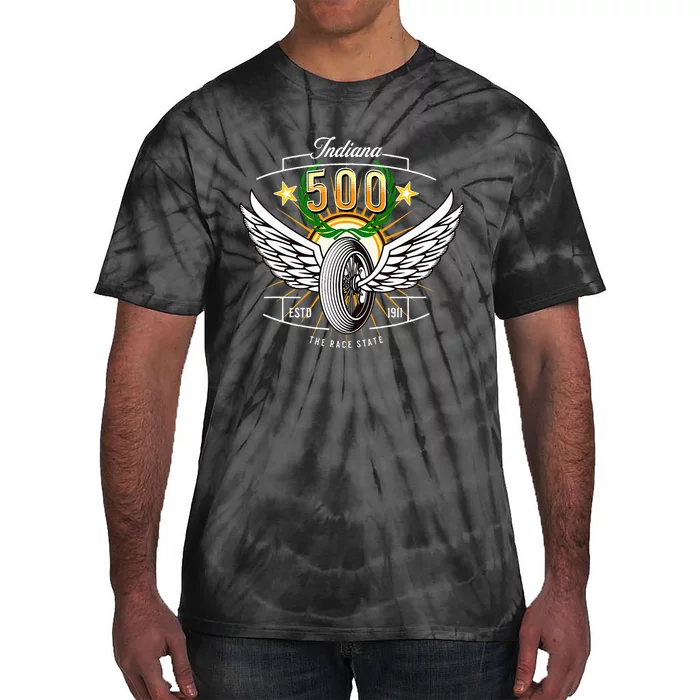 500 Indianapolis Indiana The Race State Winged Tyre Winners Tie-Dye T-Shirt