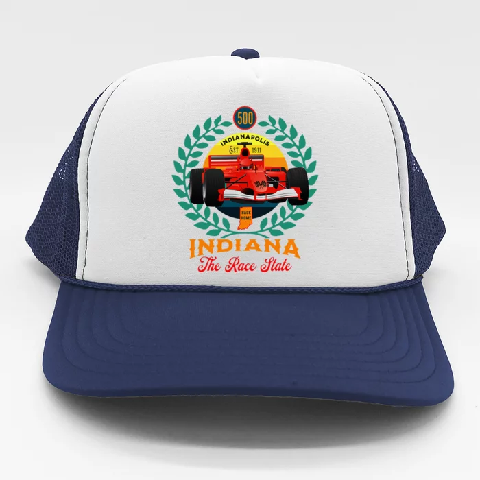 500 Indianapolis Indiana The Race State Checkered Flag Trucker Hat