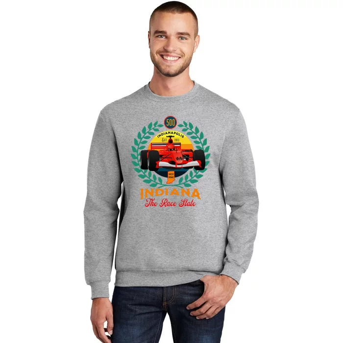 500 Indianapolis Indiana The Race State Checkered Flag Tall Sweatshirt