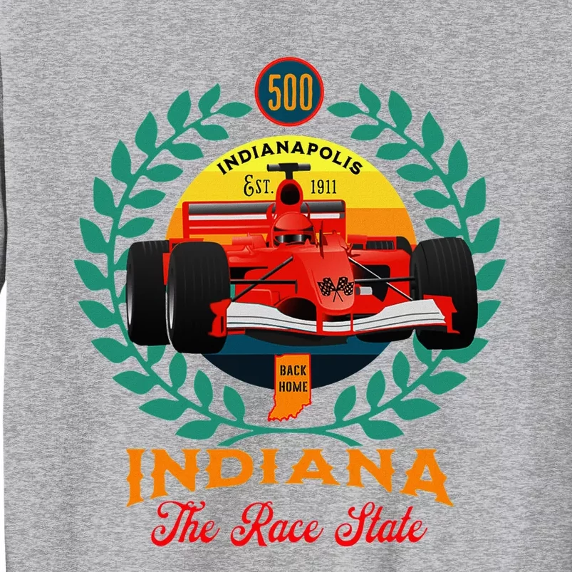 500 Indianapolis Indiana The Race State Checkered Flag Tall Sweatshirt