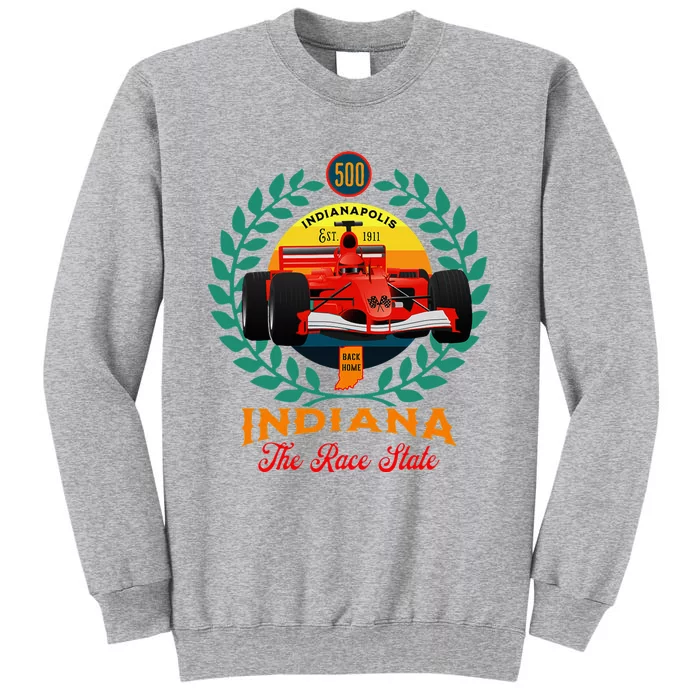 500 Indianapolis Indiana The Race State Checkered Flag Tall Sweatshirt