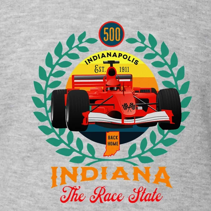 500 Indianapolis Indiana The Race State Checkered Flag Toddler Sweatshirt