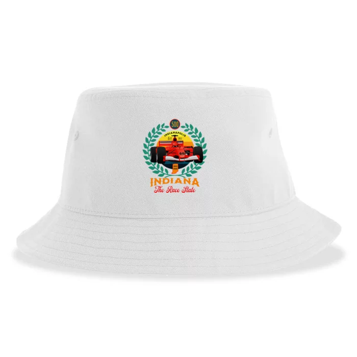 500 Indianapolis Indiana The Race State Checkered Flag Sustainable Bucket Hat