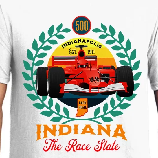 500 Indianapolis Indiana The Race State Checkered Flag Pajama Set