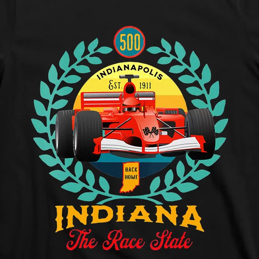 500 Indianapolis Indiana The Race State Checkered Flag T-Shirt