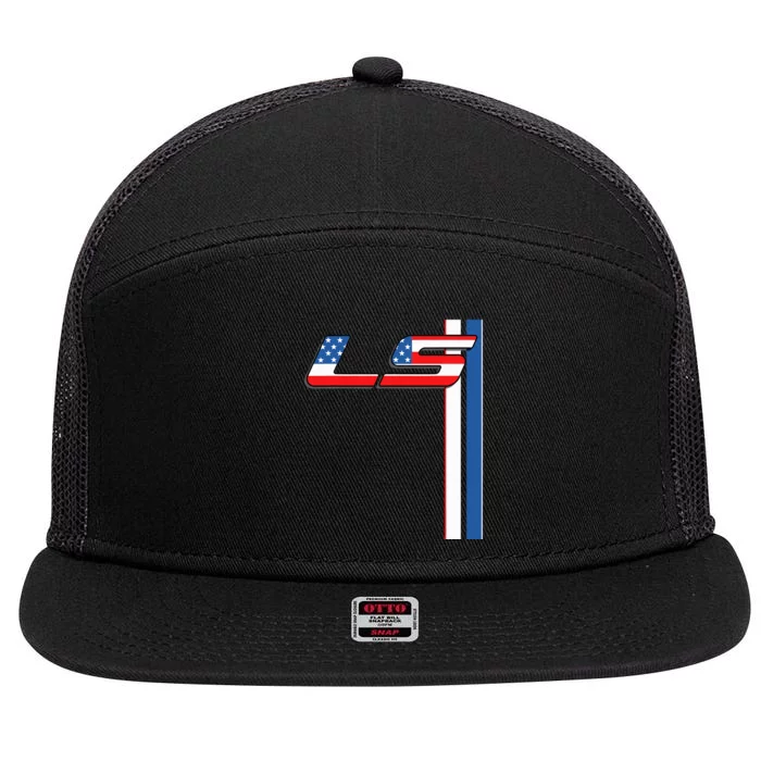 5.3l Ls 427 V8 Turbo Drag Car 7 Panel Mesh Trucker Snapback Hat