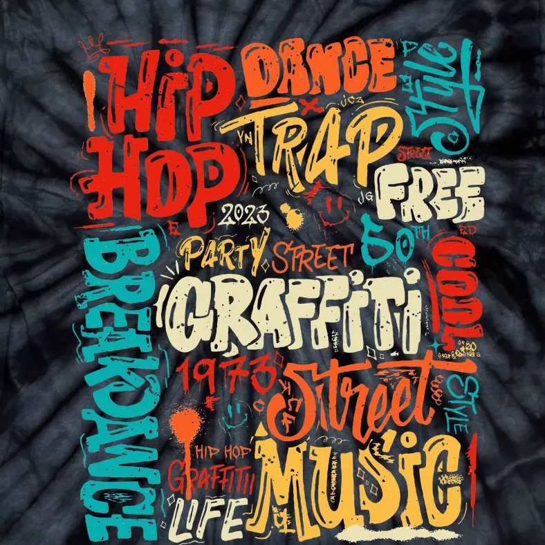 50th Music And Hip Hop Graffiti Cassette Tie-Dye T-Shirt