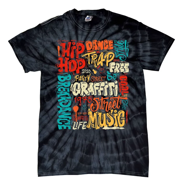 50th Music And Hip Hop Graffiti Cassette Tie-Dye T-Shirt