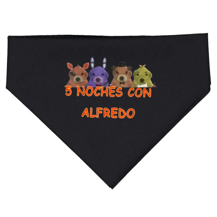 5 Noches Con Alfredo Funny Meme USA-Made Doggie Bandana