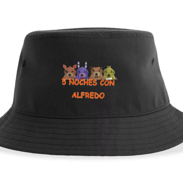 5 Noches Con Alfredo Funny Meme Sustainable Bucket Hat