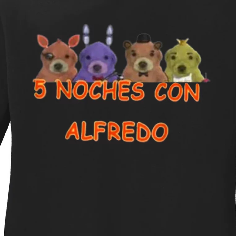 5 Noches Con Alfredo Funny Meme Ladies Long Sleeve Shirt