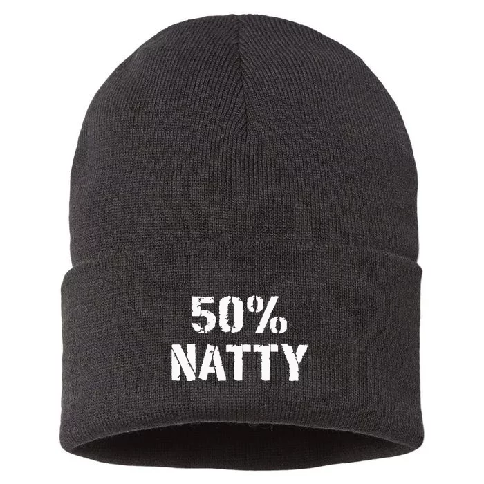 50 Natty Funny Weight Lifting Steroid Joke Sustainable Knit Beanie