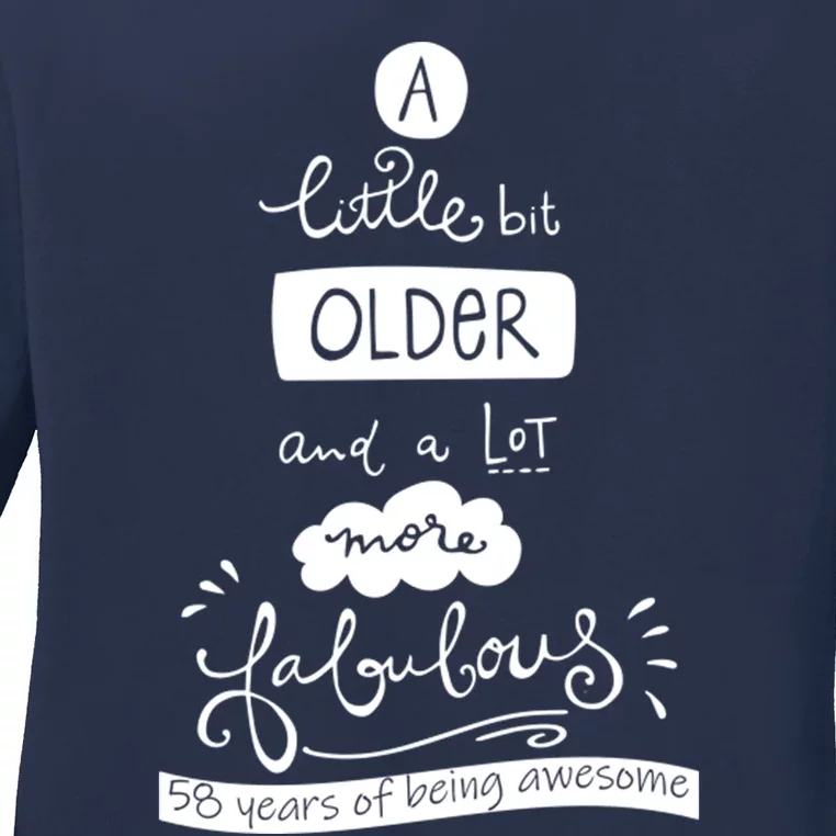 58 Never Looked So Good: Celebrate Your Milestone With Style Ladies Long Sleeve Shirt