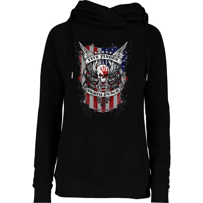 5fdp No Regrets Stars & Stripes American Flag Womens Funnel Neck Pullover Hood